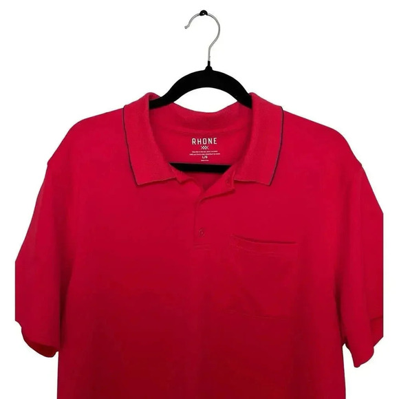 Rhône Men’s Outdoor Stretch Golf Performance Polo Red Size Large - Picture 3 of 6